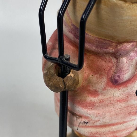 Pig Figurine In Pink Jacket Holding Rake Mrs. Farmer Farmhouse Country - As Is - Picture 9 of 11